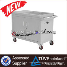 K395 Electric Mobile Bain Marie Portable Food Warmer With 2 Cabinet & Pans